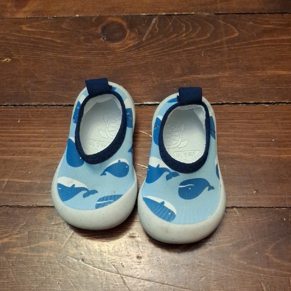 Blue Whale Print Kids Shoes